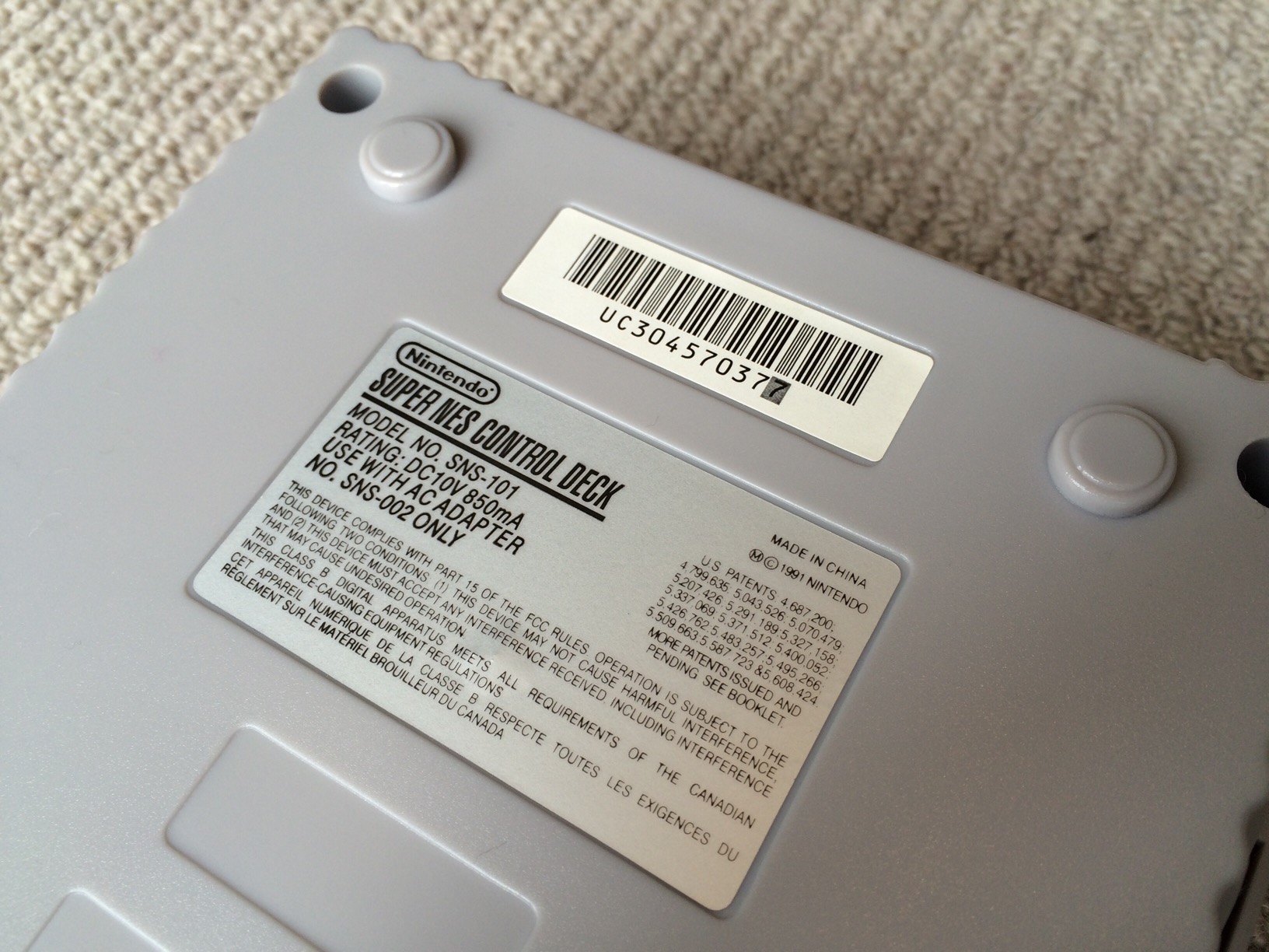 snes serial number